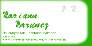 mariann maruncz business card